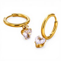 Herz Schmuckset Gold – Kette, Ring & Ohrringe | Zirkonia & Edelstahl