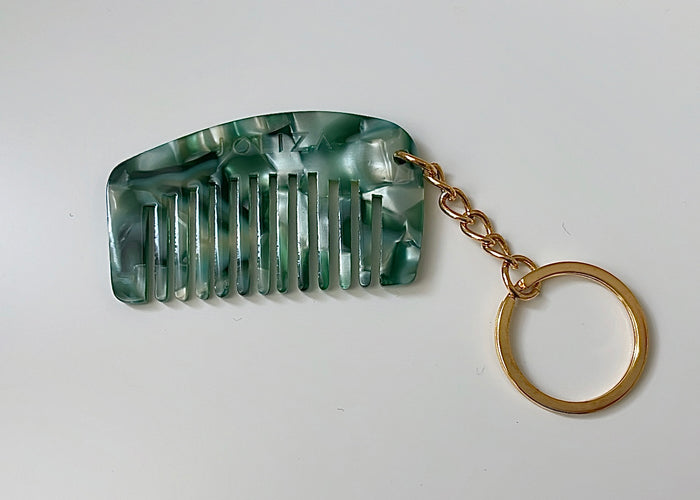 Mini Kammanhänger aus Acetat | Smaragdgrün