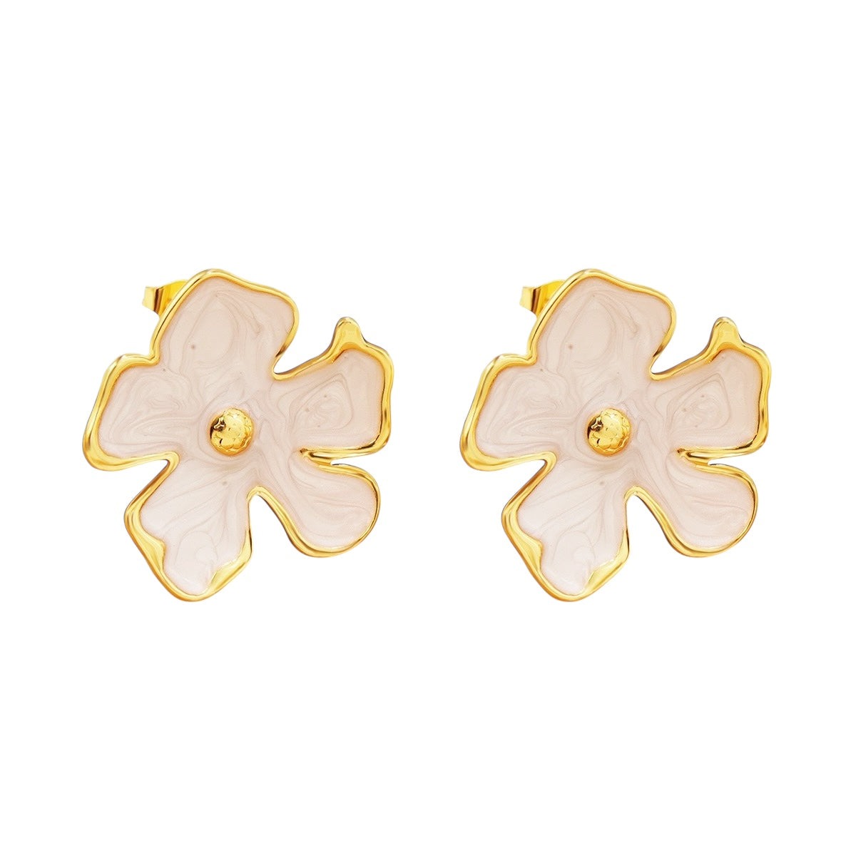 Blumen Ohrstecker | Creme