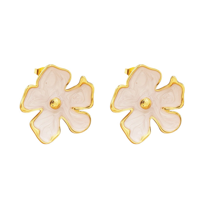 Blumen Ohrstecker | Creme
