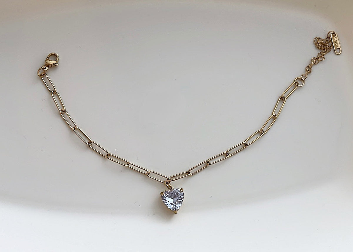 Armband  Herzkristall | 18 Karat vergoldet