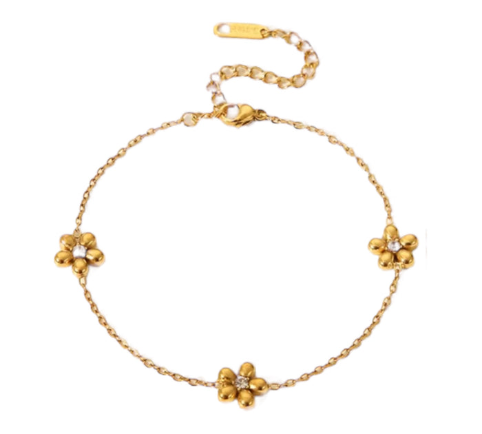 Goldenes Blumenarmband