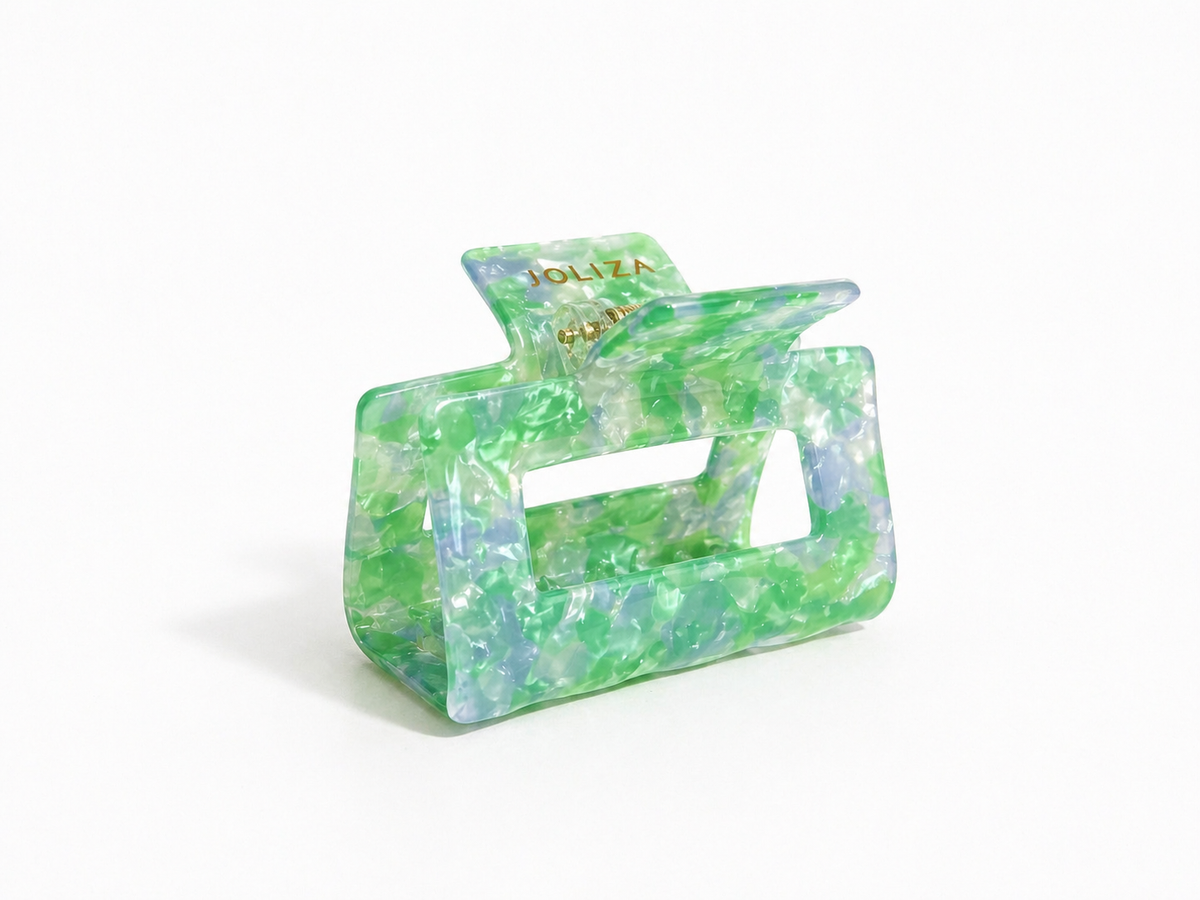 Square Haarklammer | Aqua Marmor