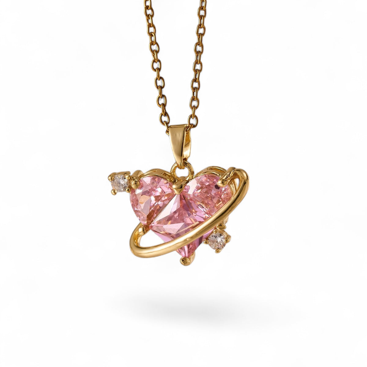 Herz Planet Kette Gold – Titan, Zirkonia