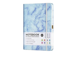 A5 Hardcover Notizbuch Marmor – Dotted Journal mit Gummiband & Stiftschlaufe – verschiedene Farben