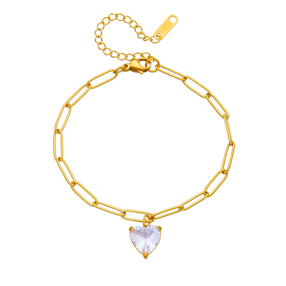 Armband  Herzkristall | 18 Karat vergoldet