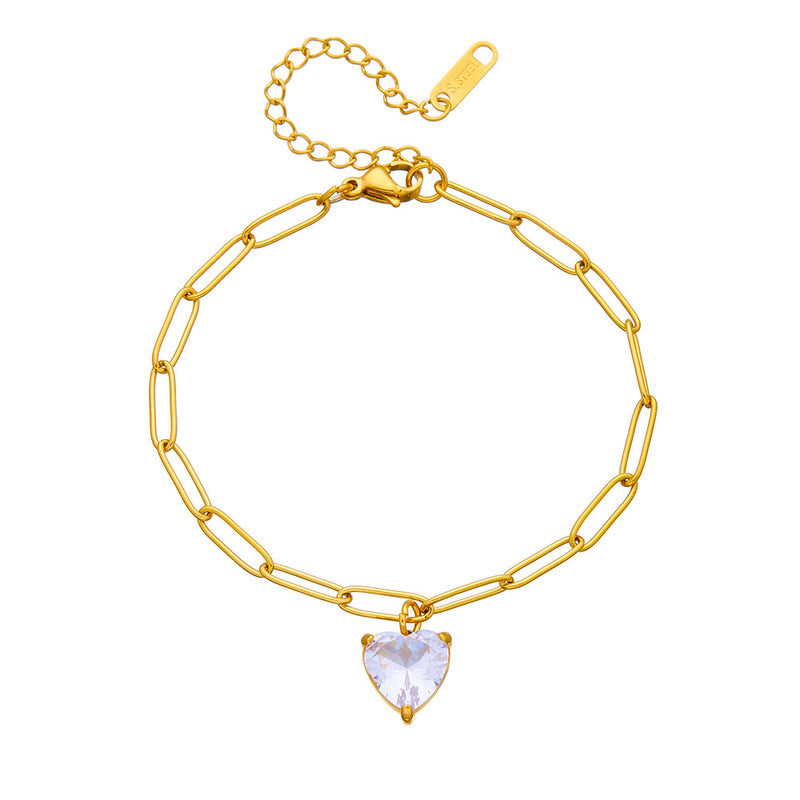 Armband  Herzkristall | 18 Karat vergoldet