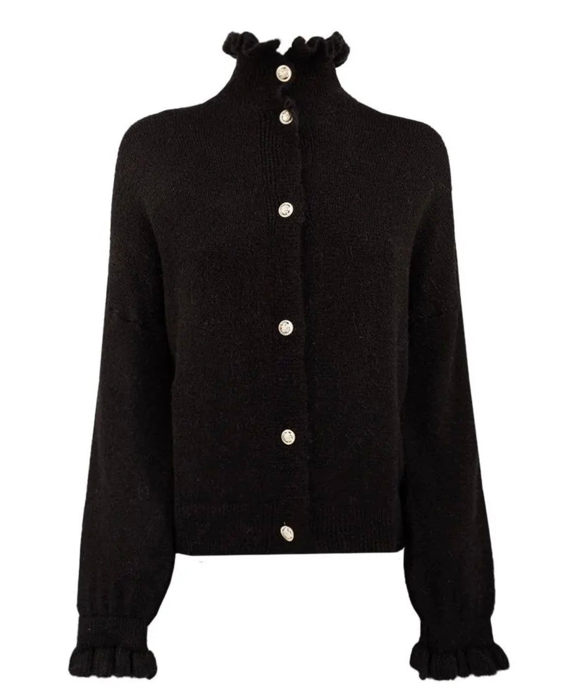 Strickjacke mit Rüschen