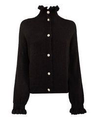 Strickjacke mit Rüschen