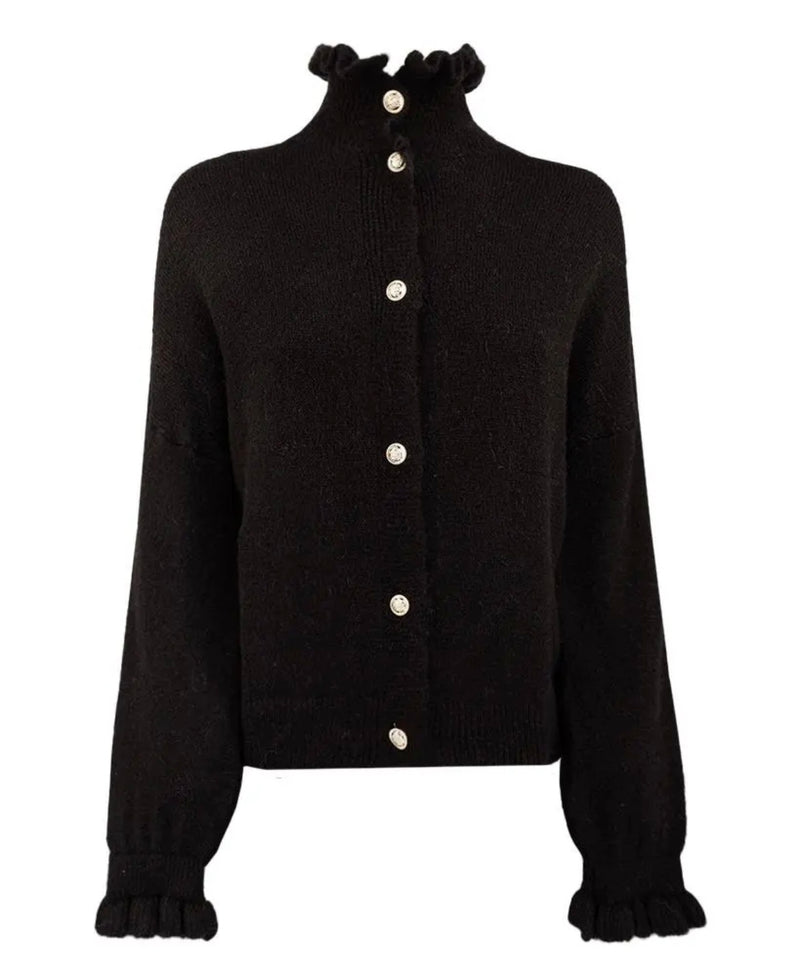 Strickjacke mit Rüschen