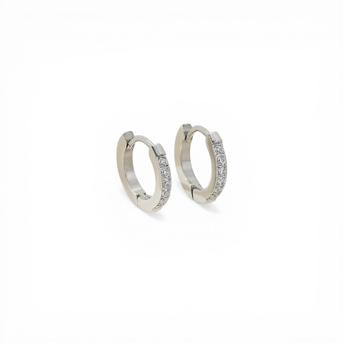 Mini Creolen Silber mit Zirkonia – Edelstahl