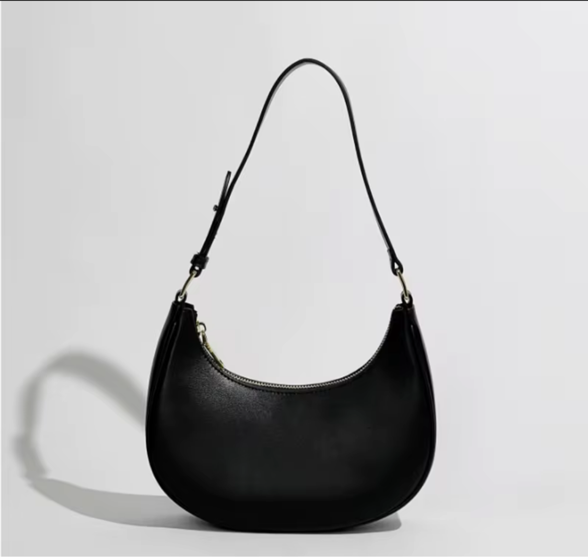 Minimalistische Schultertasche | Schwarz