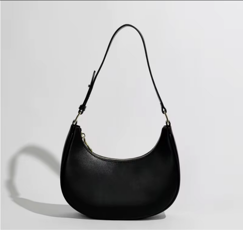 Minimalistische Schultertasche | Schwarz