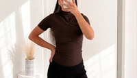 Basic Stretch  – T-Shirt mit Rollkragen | Verschiedene Farben