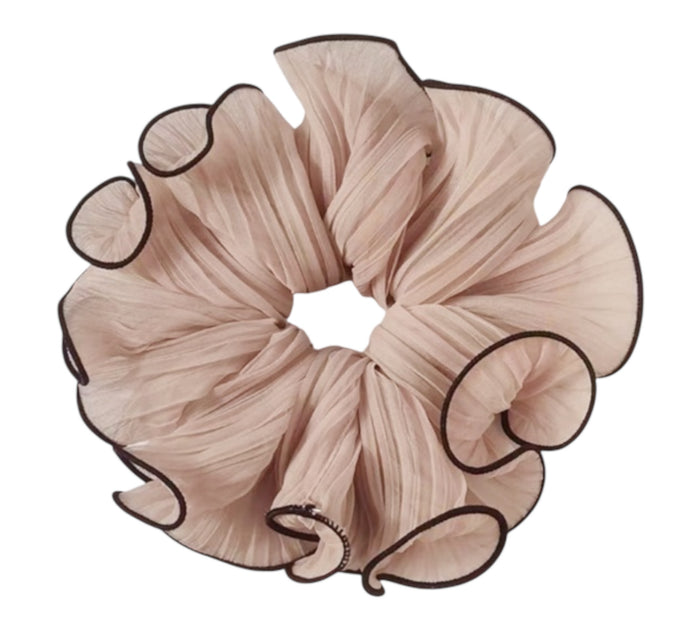 Scrunchie im Volant-Design | Beige