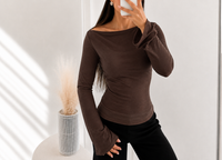 Basic Stretch  – Langarmshirt mit U-Boot Ausschnitt | Verschiedene Farben