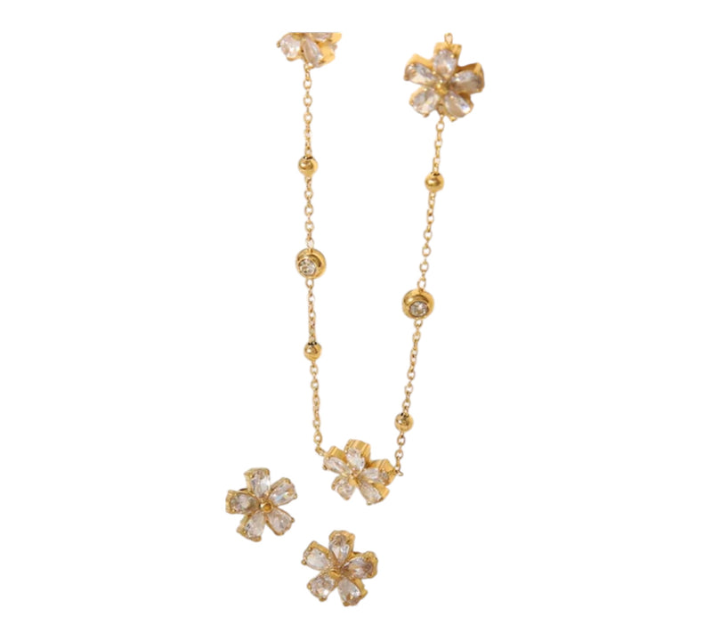 Schmuckset Zirkonia Blüten