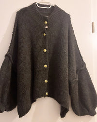 Oversize Cardigan mit goldenen Knöpfen