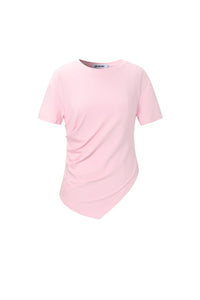 Asymmetrisches Shirt – Figurbetontes Basic Oberteil