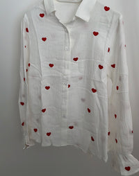 Musselin Bluse mit Herzen