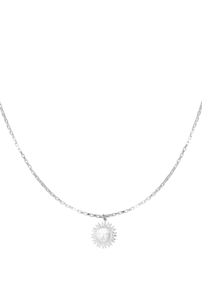 Halskette mit Sonnenanhänger | Silber