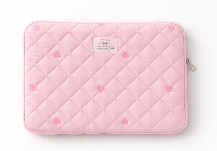 Laptop - Tasche | Rosa mit Herzen