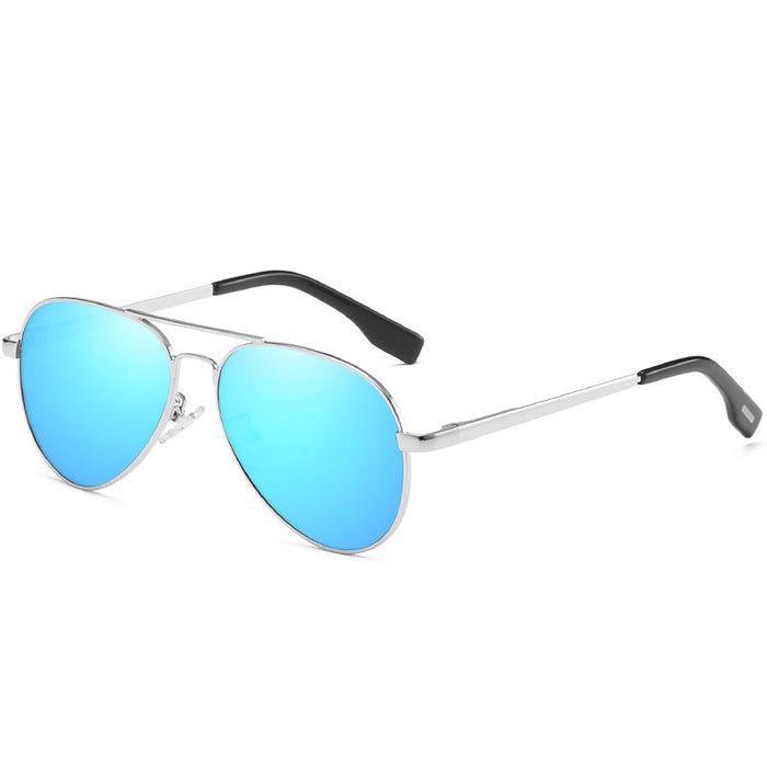 Pilotenbrille - Silber Blau