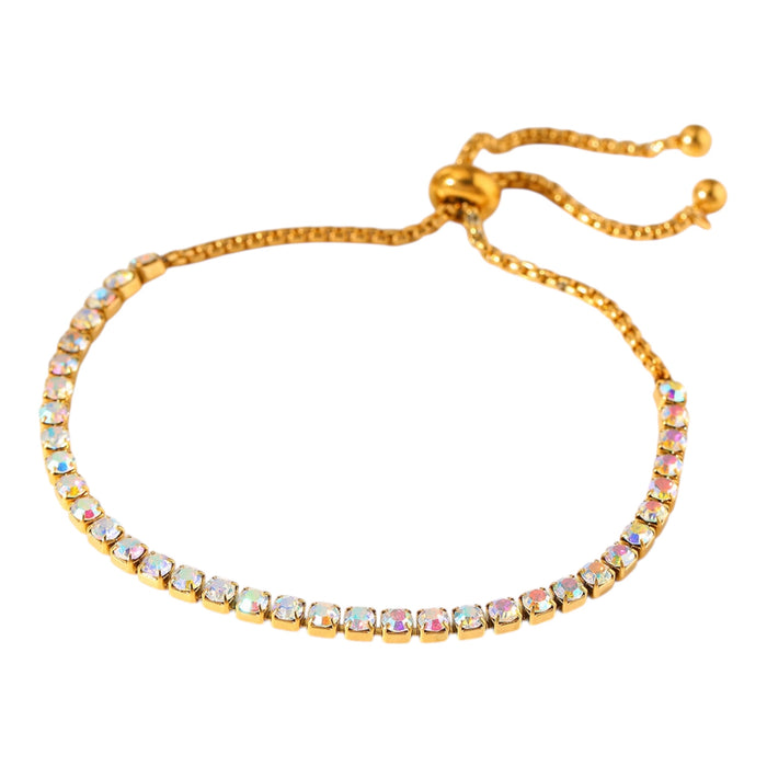 Verstellbares Tennisarmband - Zirkonia bunt