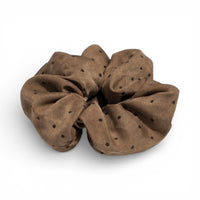 Scrunchie  gepunktet  - Braun