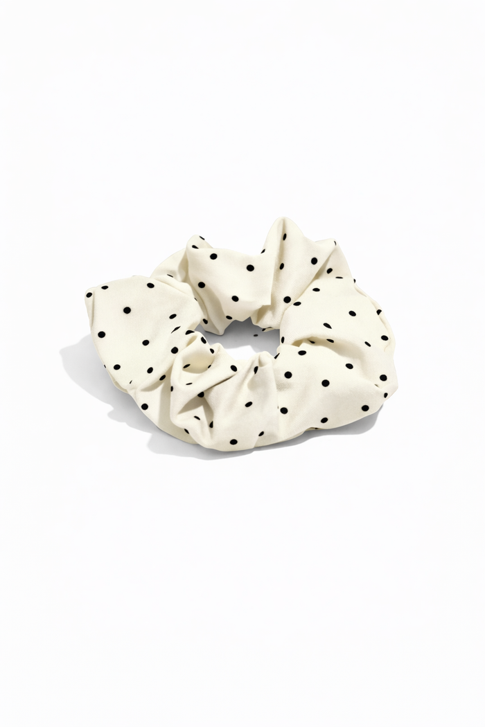 Scrunchie klein gepunktet  - Creme