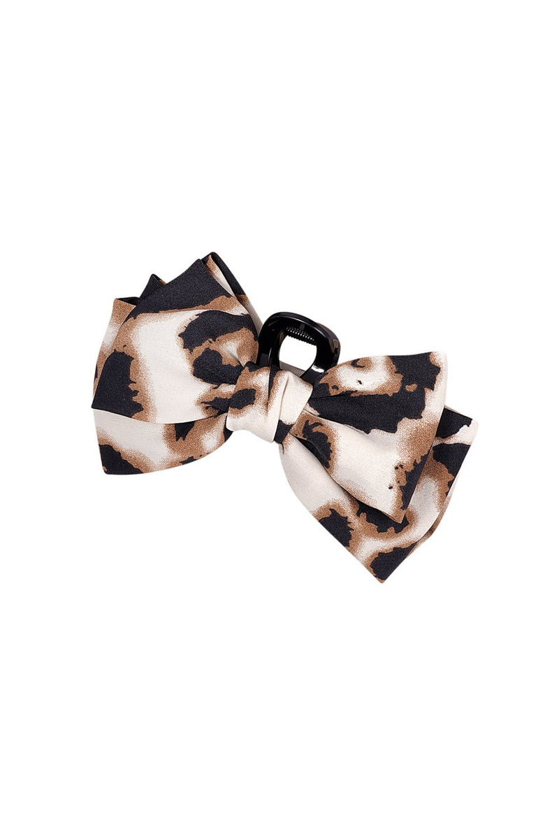 Leoparden-Schleifen Haarklammer | Beige