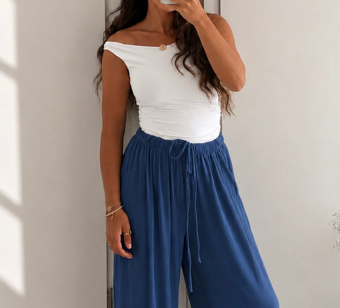 Luftige Hose aus Viskose - Blau