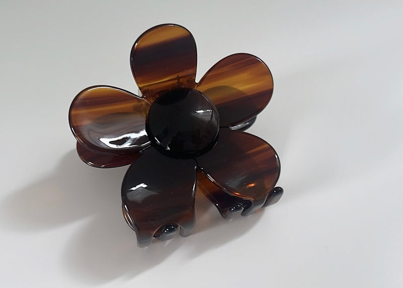 Blumen Haarklammer aus Acetat | Blossom Mocha