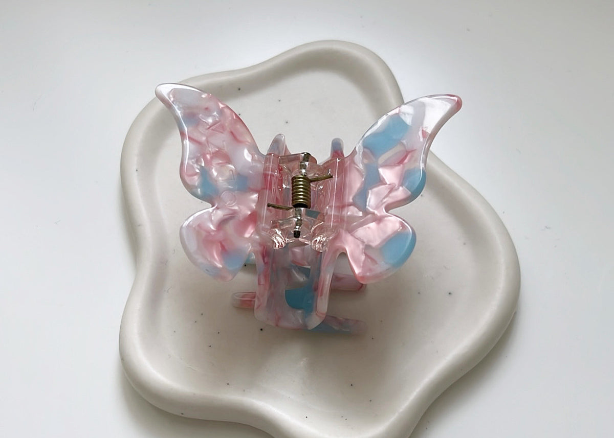 Schmetterlings Haarklammer | Blau rosa
