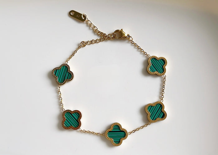 Armband | Smaragd Glücksklee