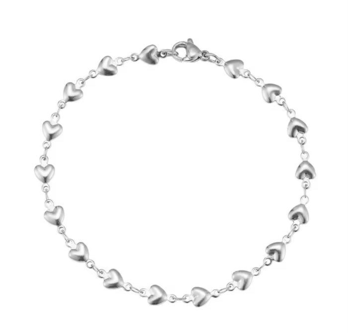 Fußkette mit Herzen