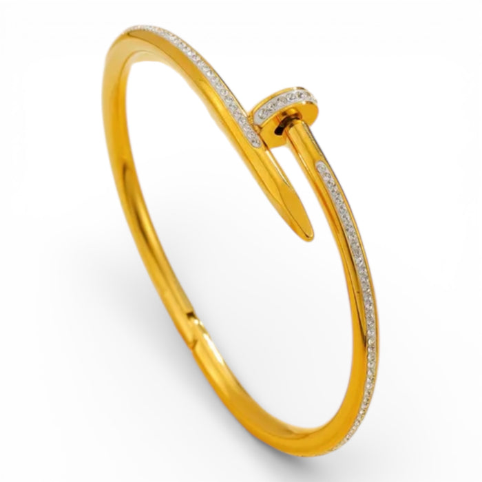 Armreif  mit Zirkonia - vergoldet