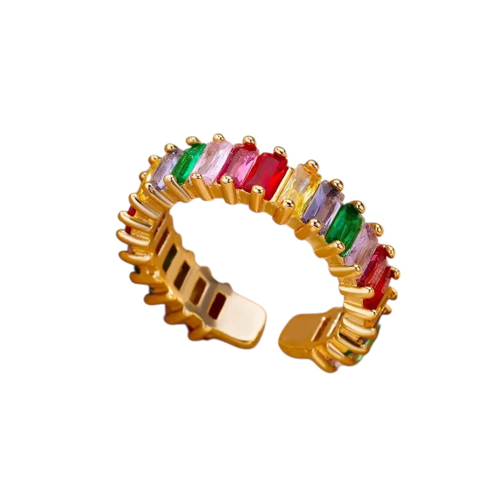 Verstellbarer Ring  - bunte Steinchen