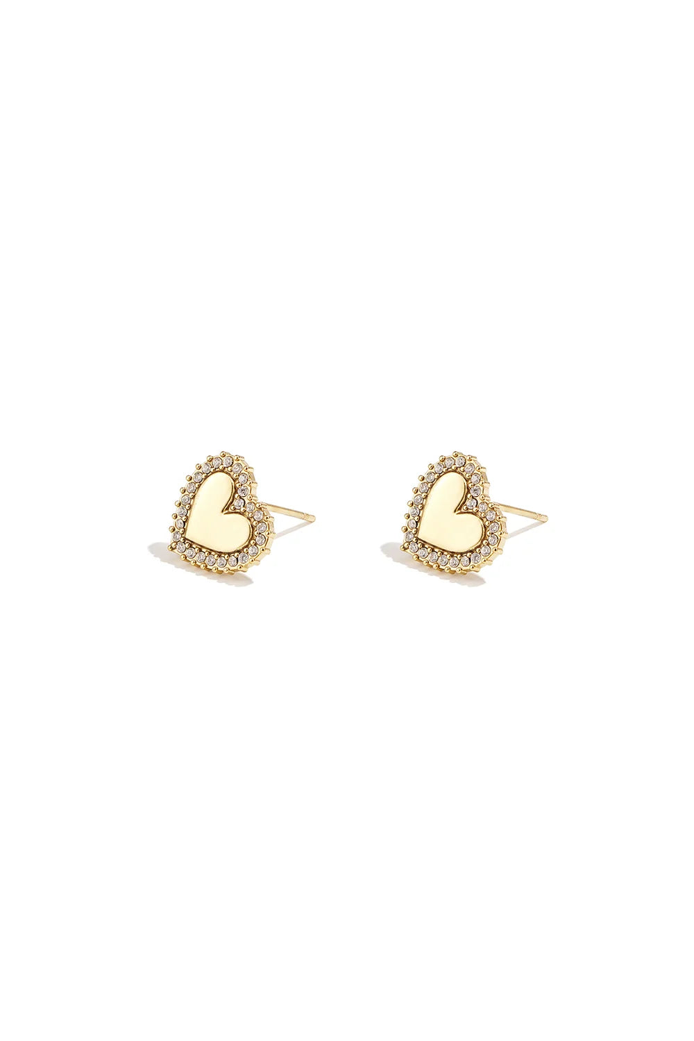 Golden Heart Studs – Zirkonia Herz Ohrringe Gold