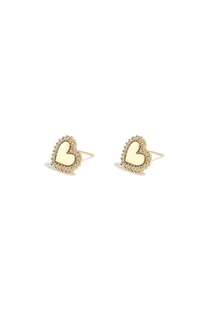 Golden Heart Studs – Zirkonia Herz Ohrringe Gold