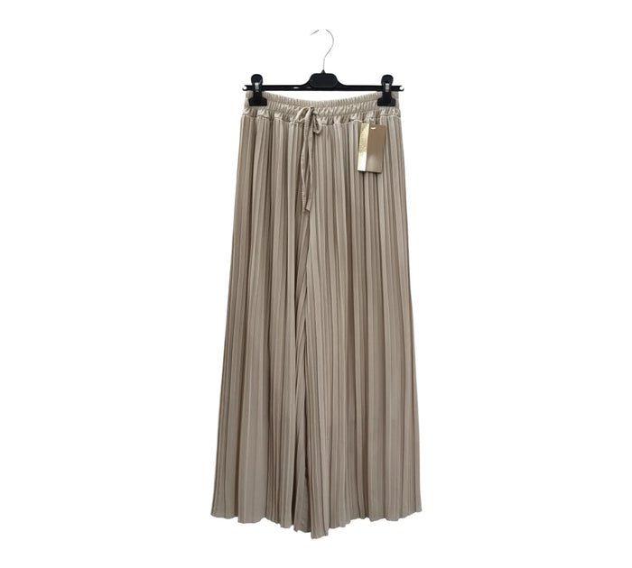Plissee Hose mit Unterfutter | Beige