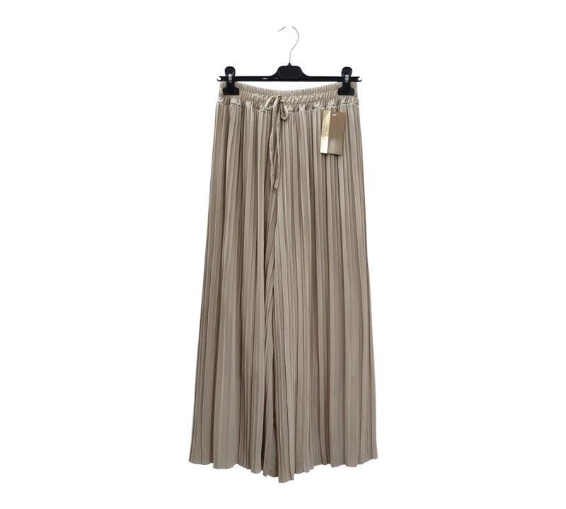 Plissee Hose mit Unterfutter | Beige