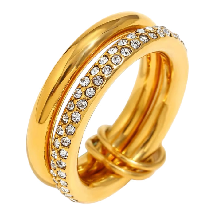 Dreh-Design Ring mit Strass