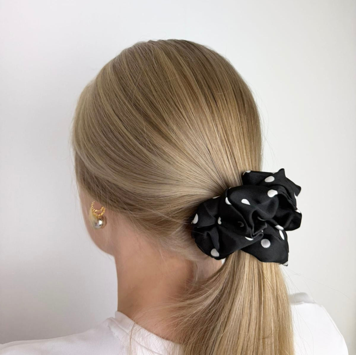 Scrunchie  gepunktet  - Schwarz