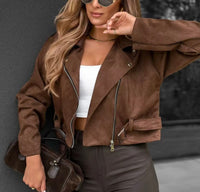 Bikerjacke in Veloursoptik | Verschiedene Farben