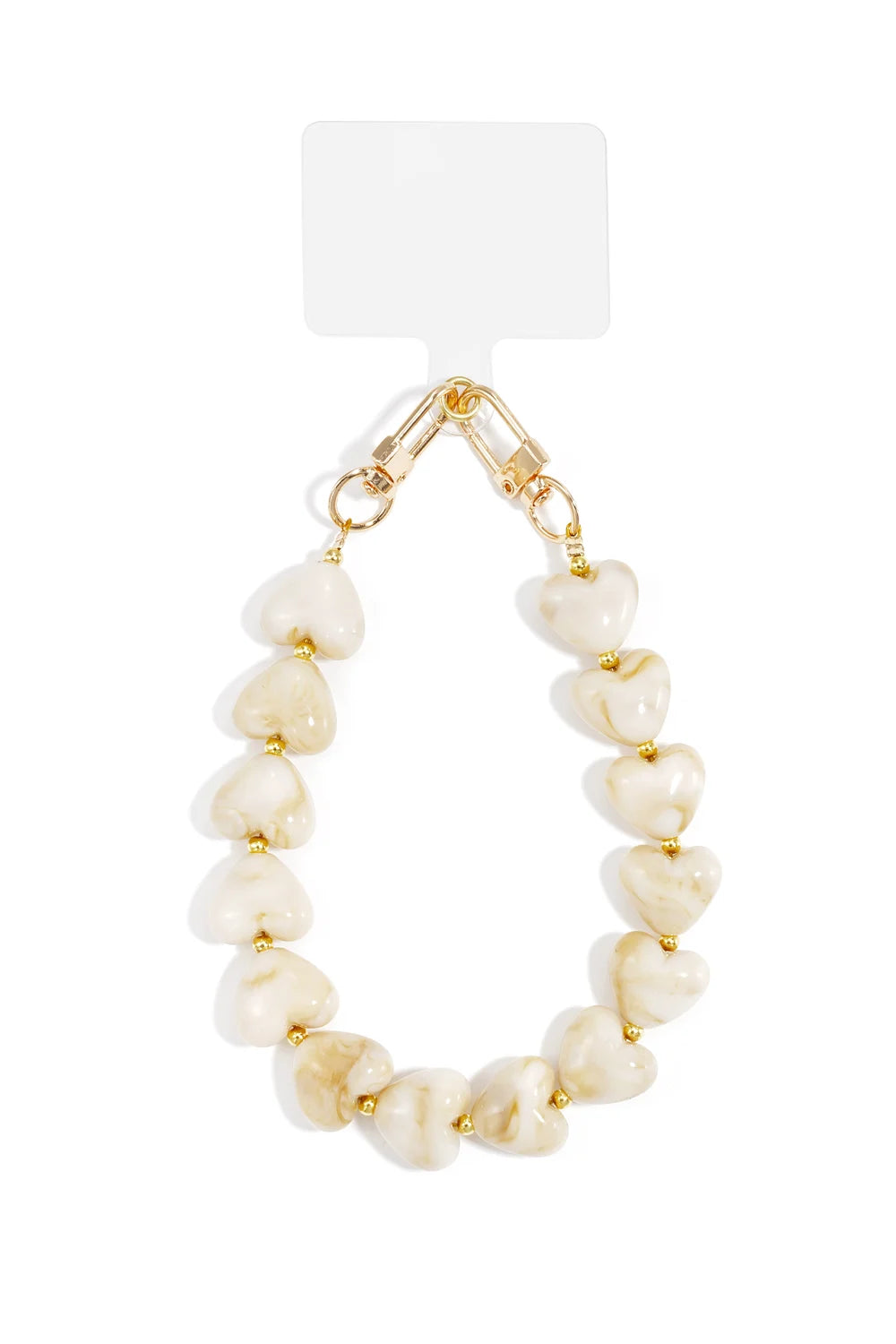 Handykette mit Herzdesign – Trendige Handy Kette Creme