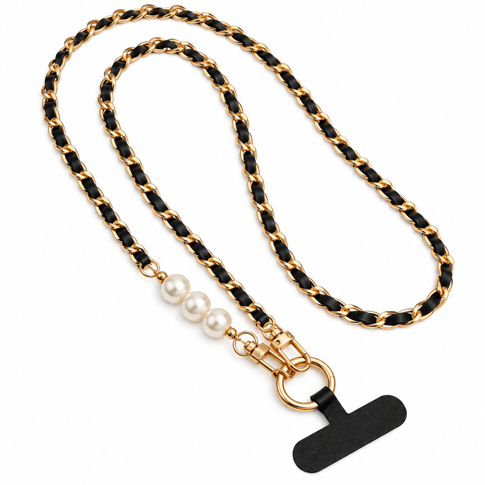 Handykette mit Perlendetail | Schwarz oder Creme