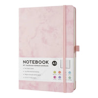 A5 Hardcover Notizbuch Marmor – Dotted Journal mit Gummiband & Stiftschlaufe – verschiedene Farben