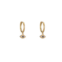 925 Sterling Silber Creolen mit Evil Eye Anhänger – Zirkonia