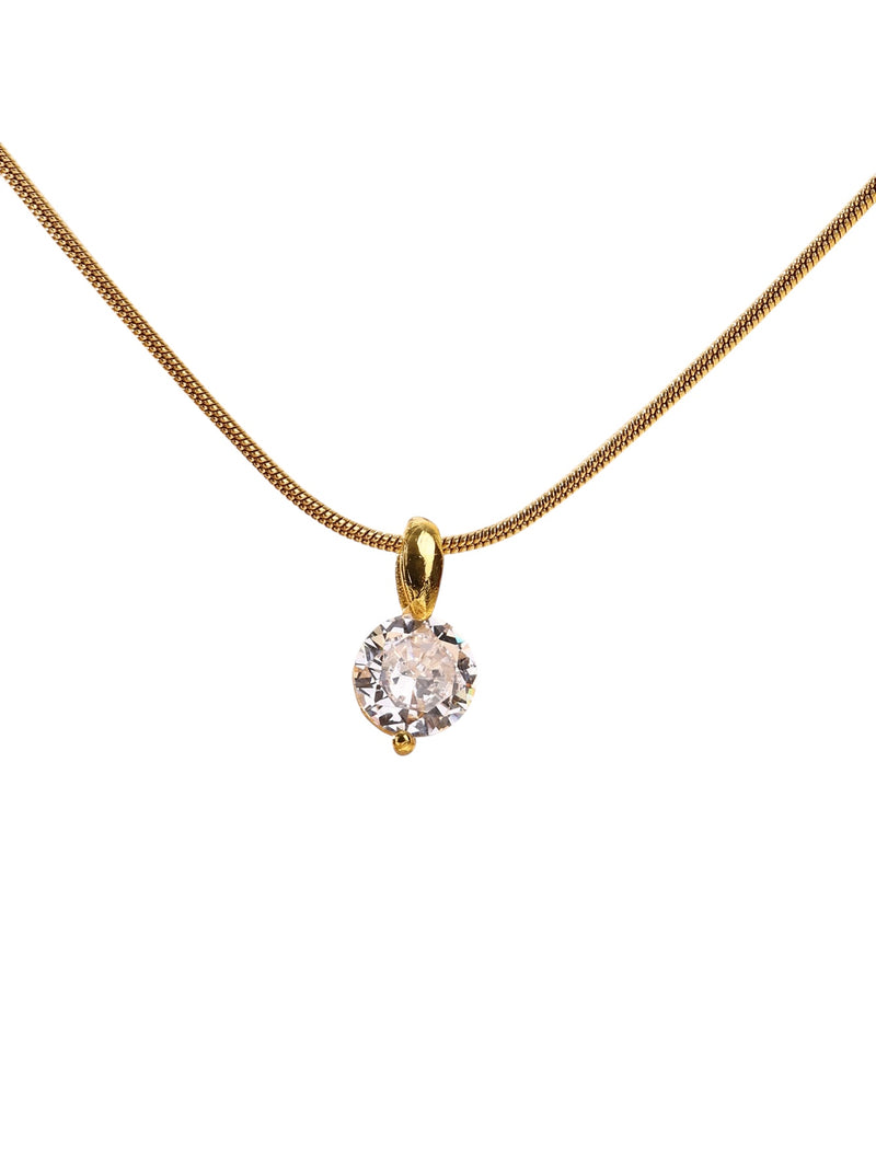 Halskette mit Zirkonia-Anhänger | Gold